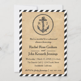 Invitation Ancre nautique vintage - Dîner de répétition Invit