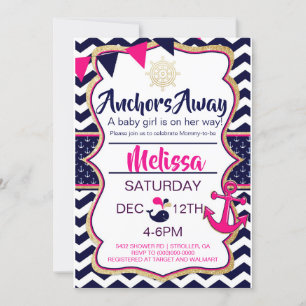 Invitation Ancres de l'Invitation Baby shower
