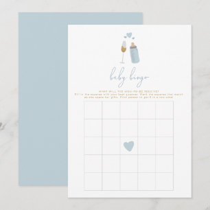 Invitation ANDI Blue Poppin' Bouteilles Baby shower Bingo Jeu