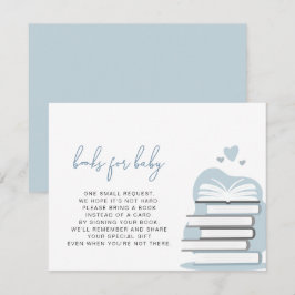 Invitation ANDI Dusty Blue Livres pour Baby Card