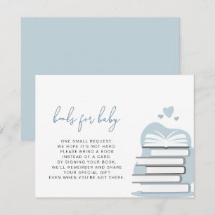 Invitation ANDI Dusty Blue Livres pour Baby Card
