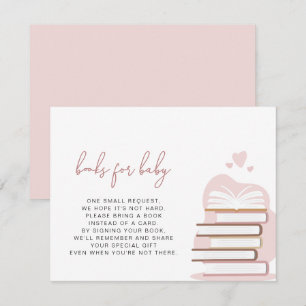Invitation ANDI Dusty Rose Blush Pink Livres pour Baby Card