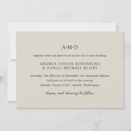 Invitation Andrea Beige Mariage élégant