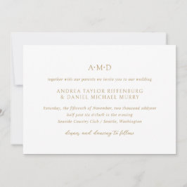 Invitation Andrea Gold Elegant Wedding