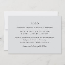 Invitation Andrea Grey Mariage élégant