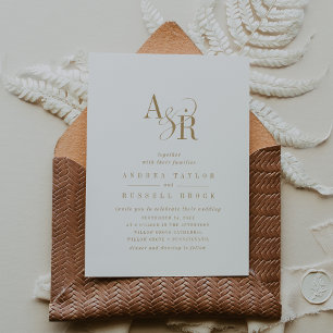Invitation ANDREA Minimal Gold Élégant Mariage classique form