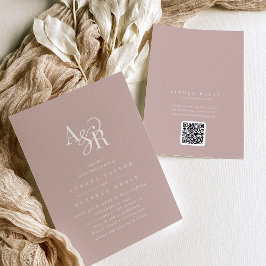 Invitation ANDREA Rose Pâle Code QR Mariage Classique Élégant