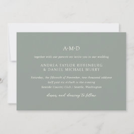 Invitation Andrea Sage Green Mariage élégant