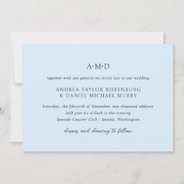 Invitation Andrea Sky Blue Mariage élégant