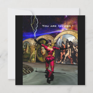 Invitation ANDROID BALLET, Black Red Blue Science Fiction