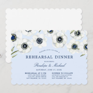 Invitation Anémone de minuit Dîner de répétition florale