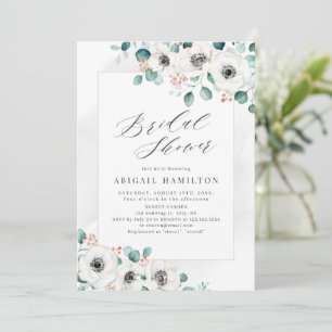 Invitation anémone de verdure d'eucalyptus floral i de baptem