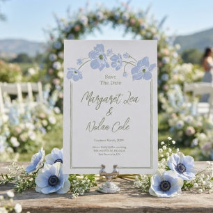 Invitation Anémone Élégante Fleurie Save the Date