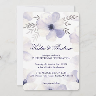 Invitation Anémones romantiques