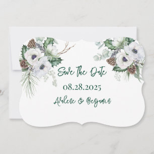 Invitation Anémonique d'hiver Peint Mariage Enregistrer Les C