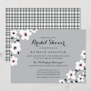 Invitation Anéone moderne gris blanc Fête des mariées