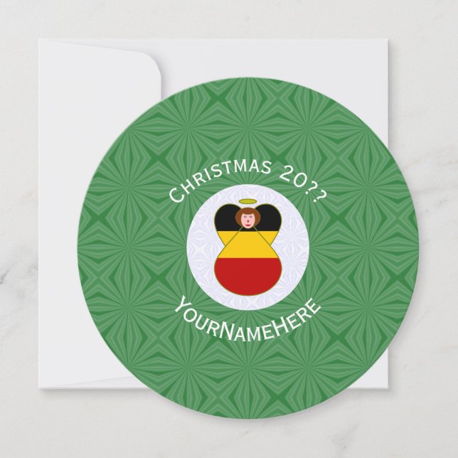 Invitation Ange allemand drapeau Noël personnalisé (Devant)