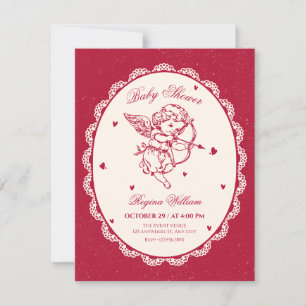Invitation ange cupide de style vintage