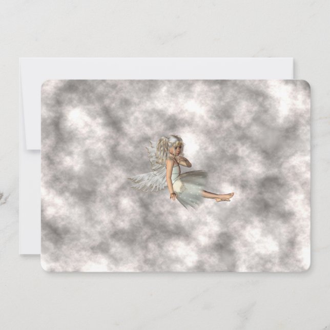 Invitation Ange dans les nuages (Devant)