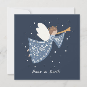 Invitation Ange de Noël personnalisé Vacances Paix Terre