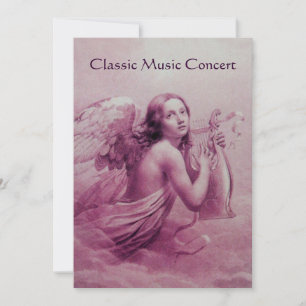 Invitation ANGE JOUANT DE LA LYRE SUR LES NUAGES, champagne