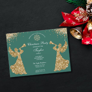 Invitation Ange Noël Arbre Famille Dîner