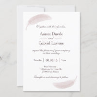 Ange plume rose pâle blanc élégant mariage