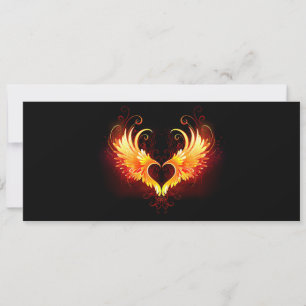 Invitation Angel Fire Heart with Wings