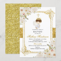 Invitation Angel Gold Bautizo