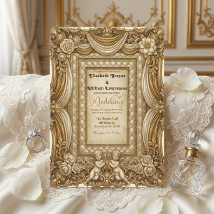 Invitation Anges Cherubins Vintage Mariage Féerique Victorien