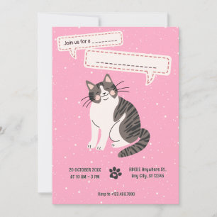 Invitation animal de compagnie chaton mignon