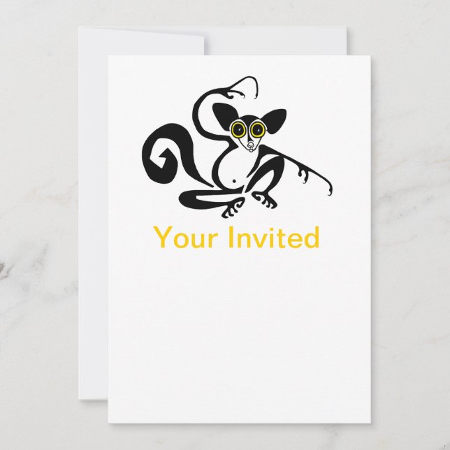 Invitation Animal de fête ! AYE-AYE - faune - lémur - primate (Devant)