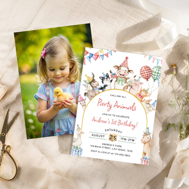 Invitation Animaux de ferme Anniversaire Barnyard Fête d'anni (Créateur téléchargé)