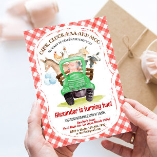 Invitation Animaux de ferme Barnyard Boy Barn Party Ferme Ann