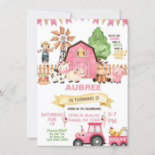 Invitation Animaux de ferme fille N'IMPORTE QUEL ÂGE invitati