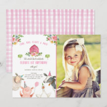Animaux de ferme Fille rose En vichy Barnyard Anni