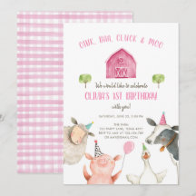 Animaux de ferme Fille rose En vichy Barnyard Anni