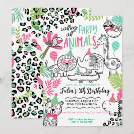 Invitation Animaux de fête Anniversaire