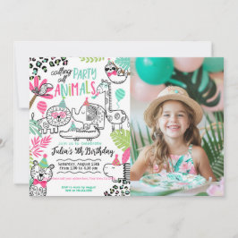 Invitation Animaux de fête Anniversaire