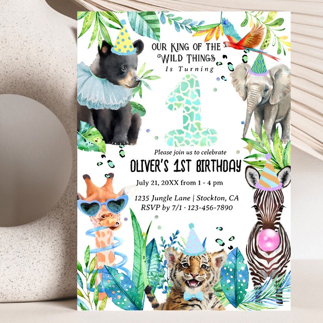 Invitation animaux de fête Anniversaire Safari tropical (Créateur téléchargé)