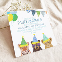 Animaux de fête Bleu Anniversaire