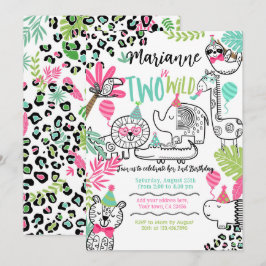 Invitation Animaux de fête, Jungle Safari 2e anniversaire