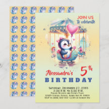 Animaux de fête mignons Manchot Aquarelle
