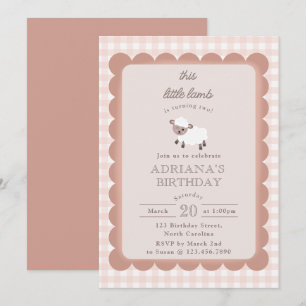 Invitation Animaux de la Fête de la Ferme aux Agneaux Filles