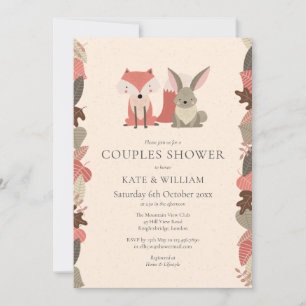 Invitation Animaux de la forêt Couples Baby Shower / Sprinkle