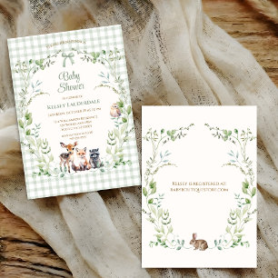 Invitation Animaux de la forêt Cute Fête de Naissance Mixte
