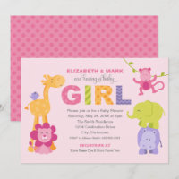 Animaux de la jungle rose Fille Maman Papa Baby Sh