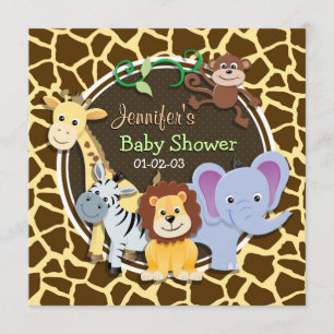 Invitation Animaux de la jungle sur Poster de animal Brown Gi