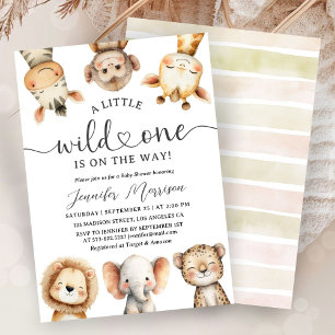Invitation Animaux de la Savane Baby Shower Sauvage Genre Neu
