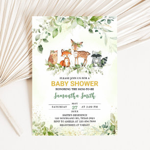 Invitation Animaux de Safari Fête Botanique pour Bébé